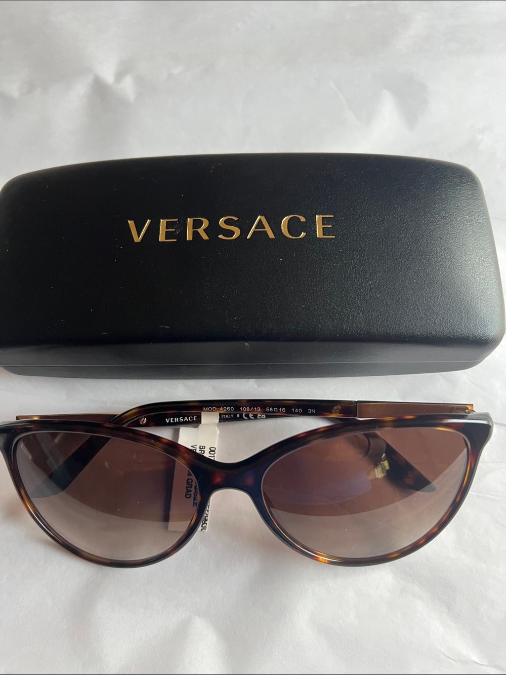 Versace Women's Tortoiseshell Frame Sunglasses with Brown Lenses NWT